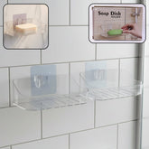 Wall-Mounted Transparent Soap Dish Holder Set