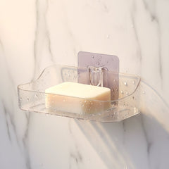 Wall-Mounted Transparent Soap Dish Holder Set
