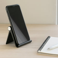 Plastic Foldable Desktop Mobile Stand (1 Pc / Black)