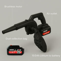 Multi-Purpose Home and Garden Air Blower Kit with Collection Bag for Easy Cleaning