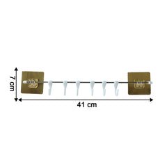 Wall Mounted Adhesive Kitchen Utility Hook Rack (1 Set)