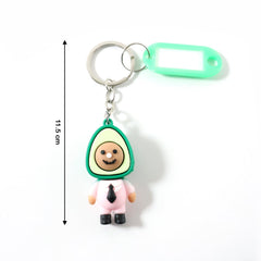 Cute Cartoon Avocado Character Keychain (1 Pc)