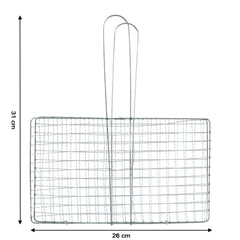 Heavy-Duty Stainless-Steel Barbecue Grill Basket (1 Pc)