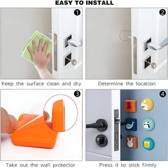 Cute Cartoon & Fruit Design Wall Door Stopper Bumper (1 Pc, Mix Design)