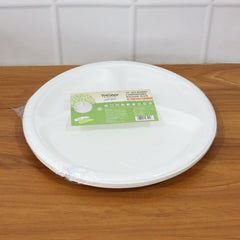 Freshee 10 Inch 3-Compartment Round Compostable Bagasse Plate (10 Pc)
