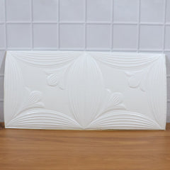 Textured white floral 3D foam wallpaper panel for wall upgrade