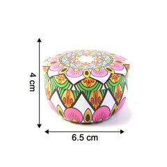 Premium Decorative Mandala Printed Metal Candle Container (4 Pc)