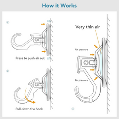 Transparent Rubber Vacuum Hangers for Bathroom, Kitchen, and Wall