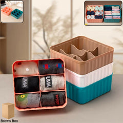 Square Organizer Box with 6 Compartments (Set of 2)