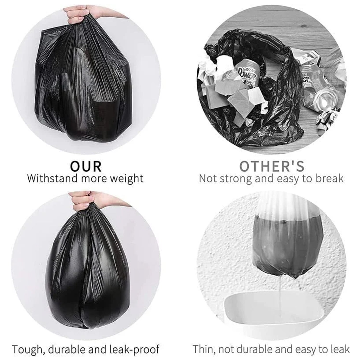 Durable trash bag roll