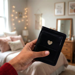 Compact Snap Button Card Holder Wallet (1 Pc)