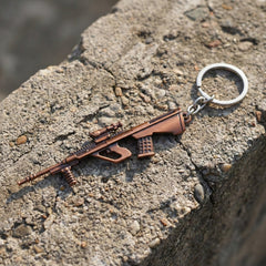 Metal Gun Shape Keychain (1 Pc)