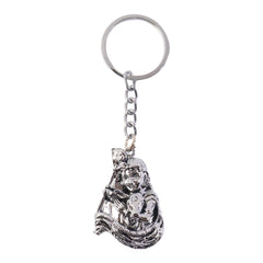 Premium Silver-Finish Metal Keychain (1 Pc)
