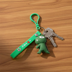 Cute Dinosaur Cartoon Silicone Keychain (1 Pc)