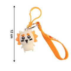 Cute Cartoon Lion Silicone Keychain (1 Pc)