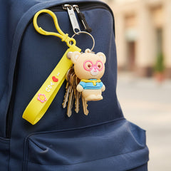 Cute Cartoon Bear Silicone Keychain (1 Pc)