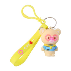 Cute Cartoon Bear Silicone Keychain (1 Pc)