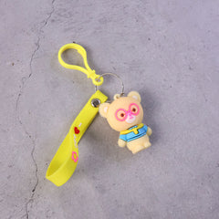 Cute Cartoon Bear Silicone Keychain (1 Pc)