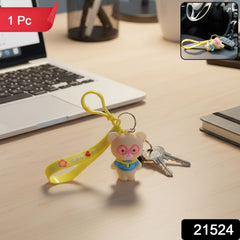 Cute Cartoon Bear Silicone Keychain (1 Pc)