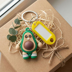 Cute Avocado Cartoon Character Keychain (1 Pc)