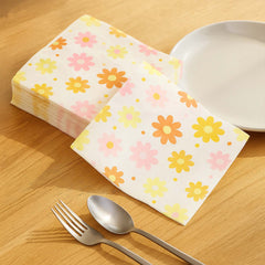 Floral printed paper table napkins