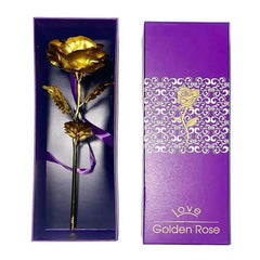 Luxury Decorative Gold Plated Artificial Golden Rose with Premium Box