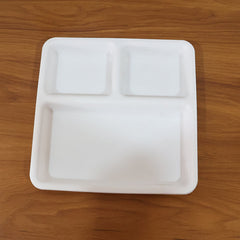 Plastic 3-Compartment Plate for Meal Serving