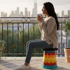 Collapsible Stool with Handle for Portable Seating (44x25.5 cm)