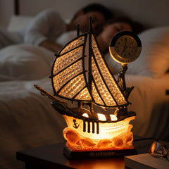 Decorative Ship Shape Clock Lamp (1 Pc)