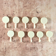 Self Adhesive Round Wall Hooks (10 Pc)