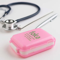 Portable Pink Dual-Sided Pill Organizer Box (1 Pc)