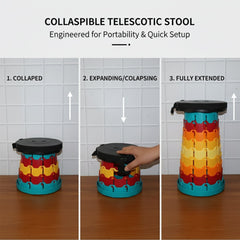 Collapsible Stool with Handle for Portable Seating (44x25.5 cm)