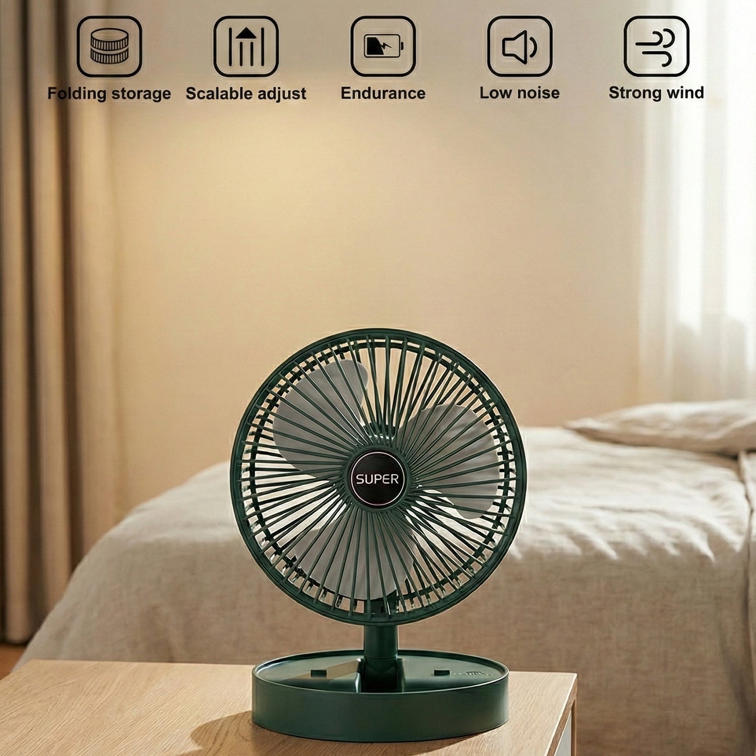 Portable desk fan phone stand