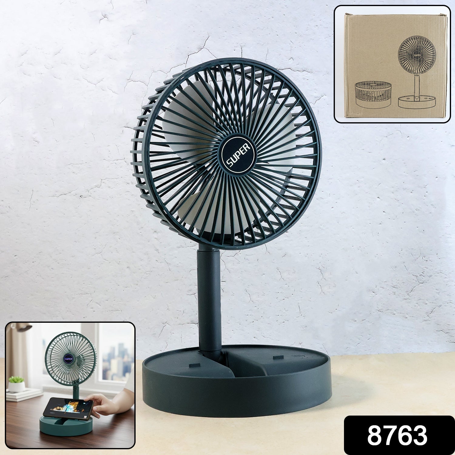 Desktop fan mobile phone stand