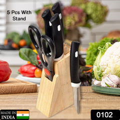 Knife block set wooden